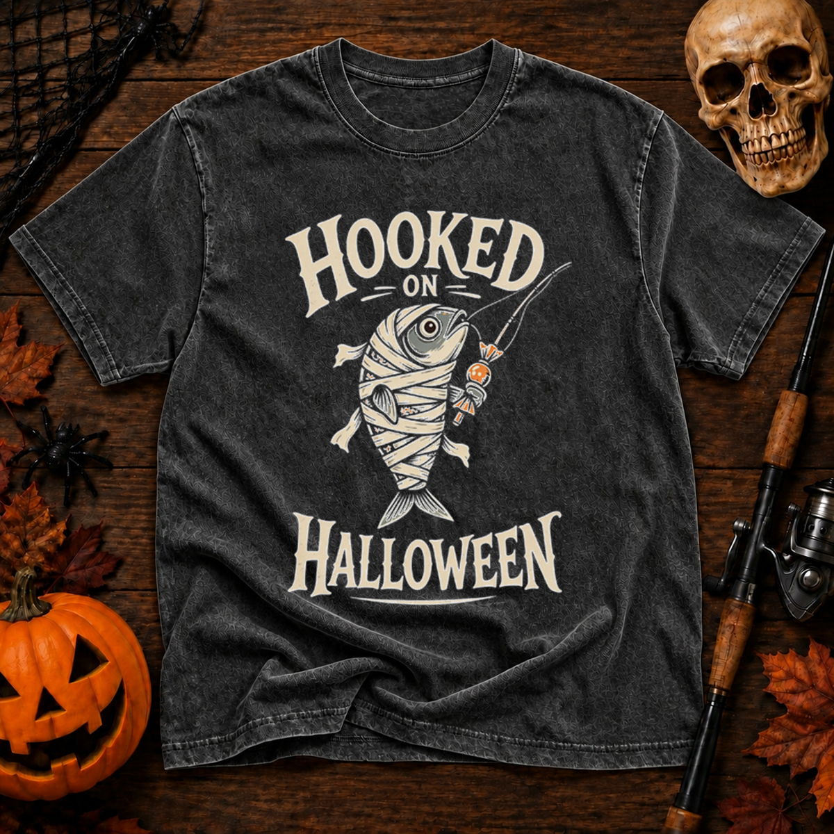 Hooked on Halloween Washed T-Shirt