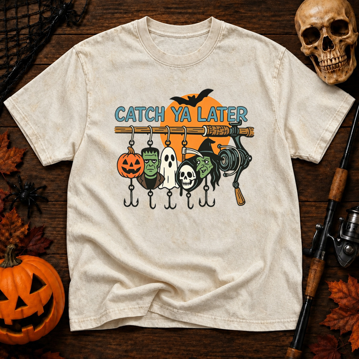 Retro Halloween Ghost Washed T-Shirt