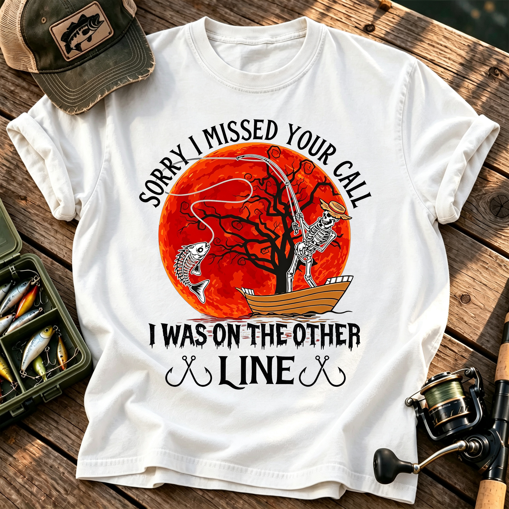 Haunted Lakes And Hooked Fish For Halloween Anglers Classic T-shirt 