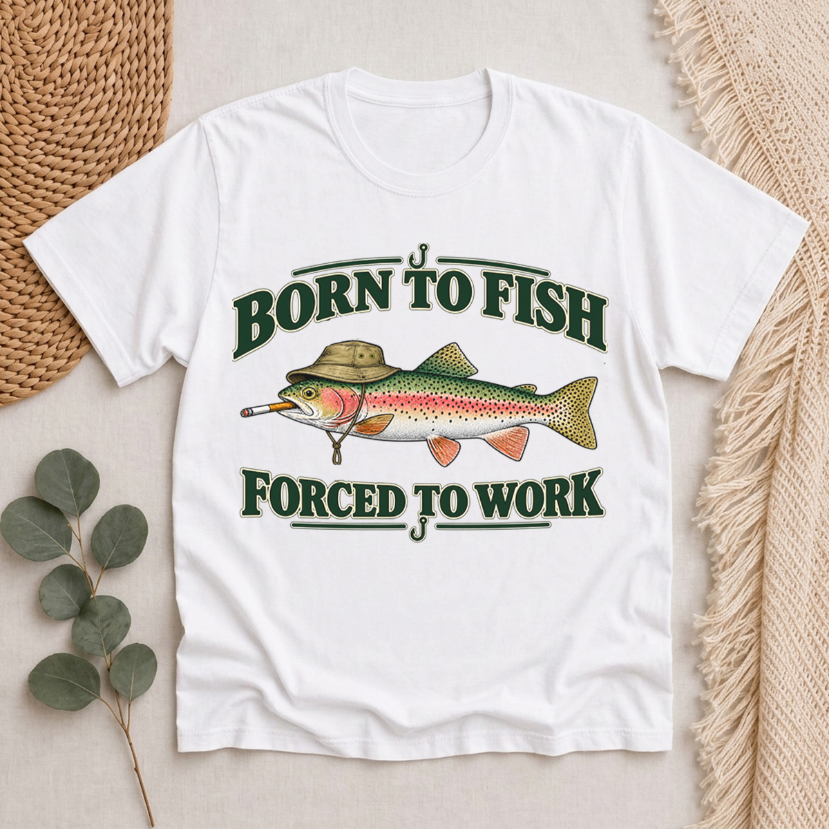 Born to Fish Forced to Work Classic T-Shirt