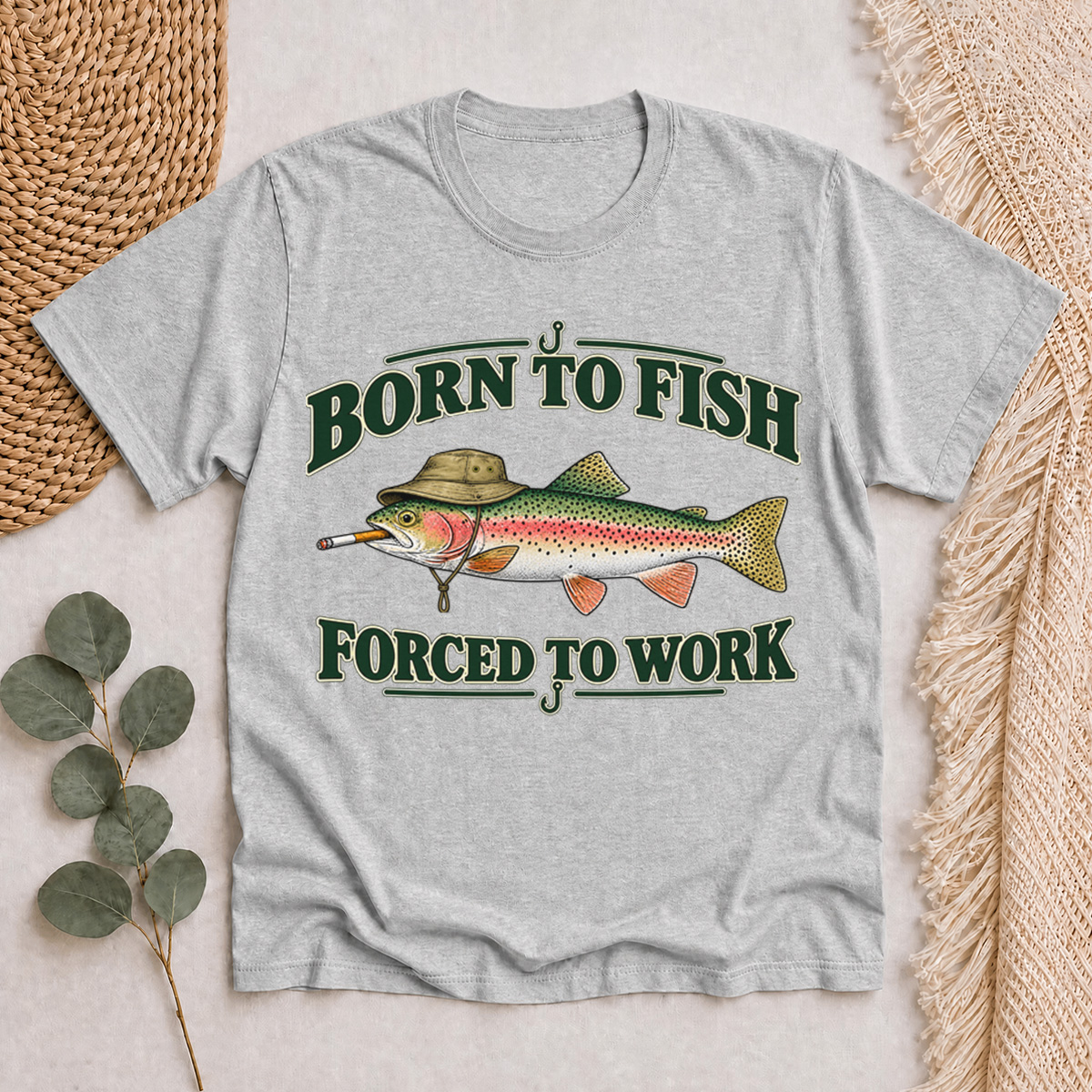 Born to Fish Forced to Work Classic T-Shirt