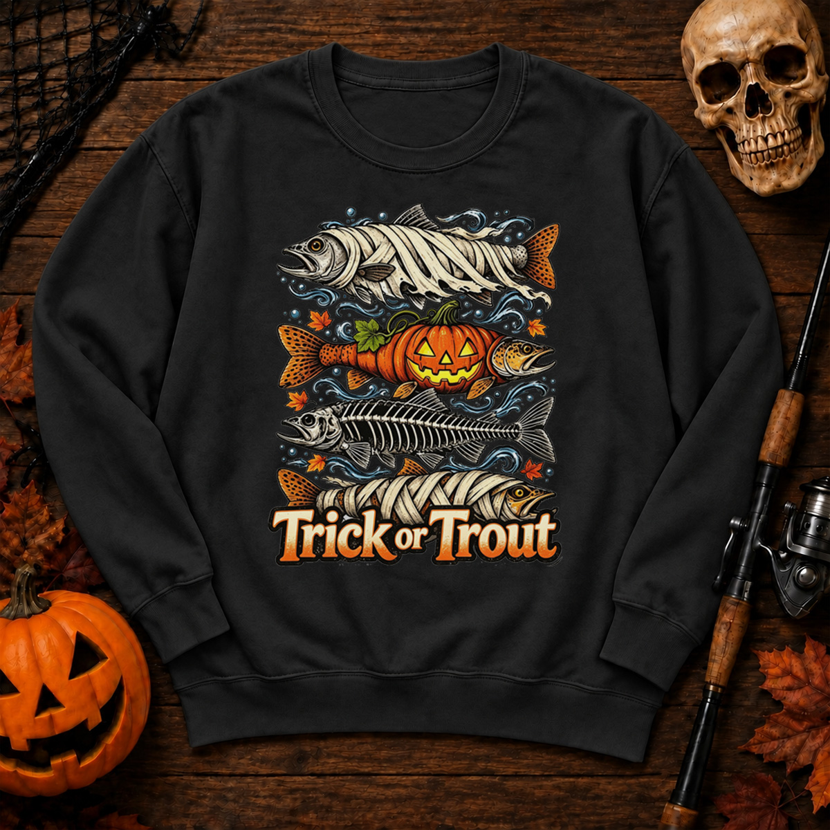 Halloween Trick or Trout Sweatshirt