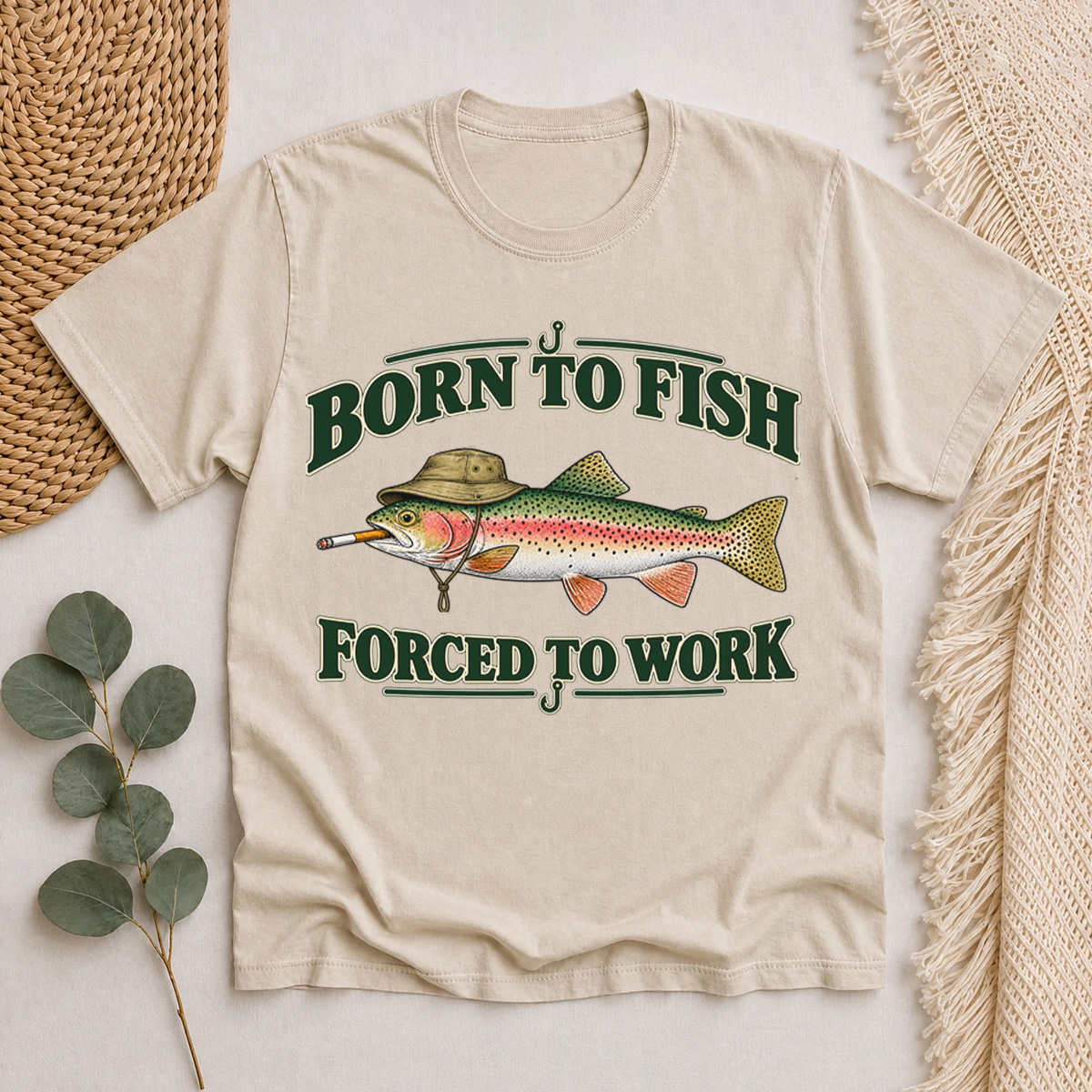 Born to Fish Forced to Work Classic T-Shirt