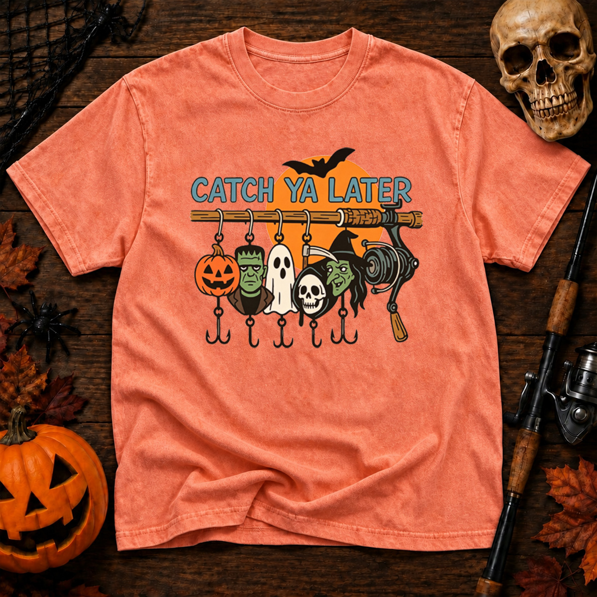 Retro Halloween Ghost Washed T-Shirt