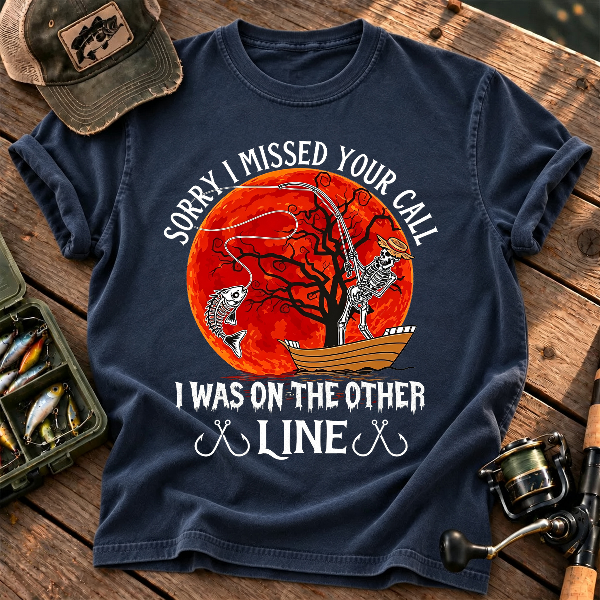 Haunted Lakes And Hooked Fish For Halloween Anglers Classic T-shirt 