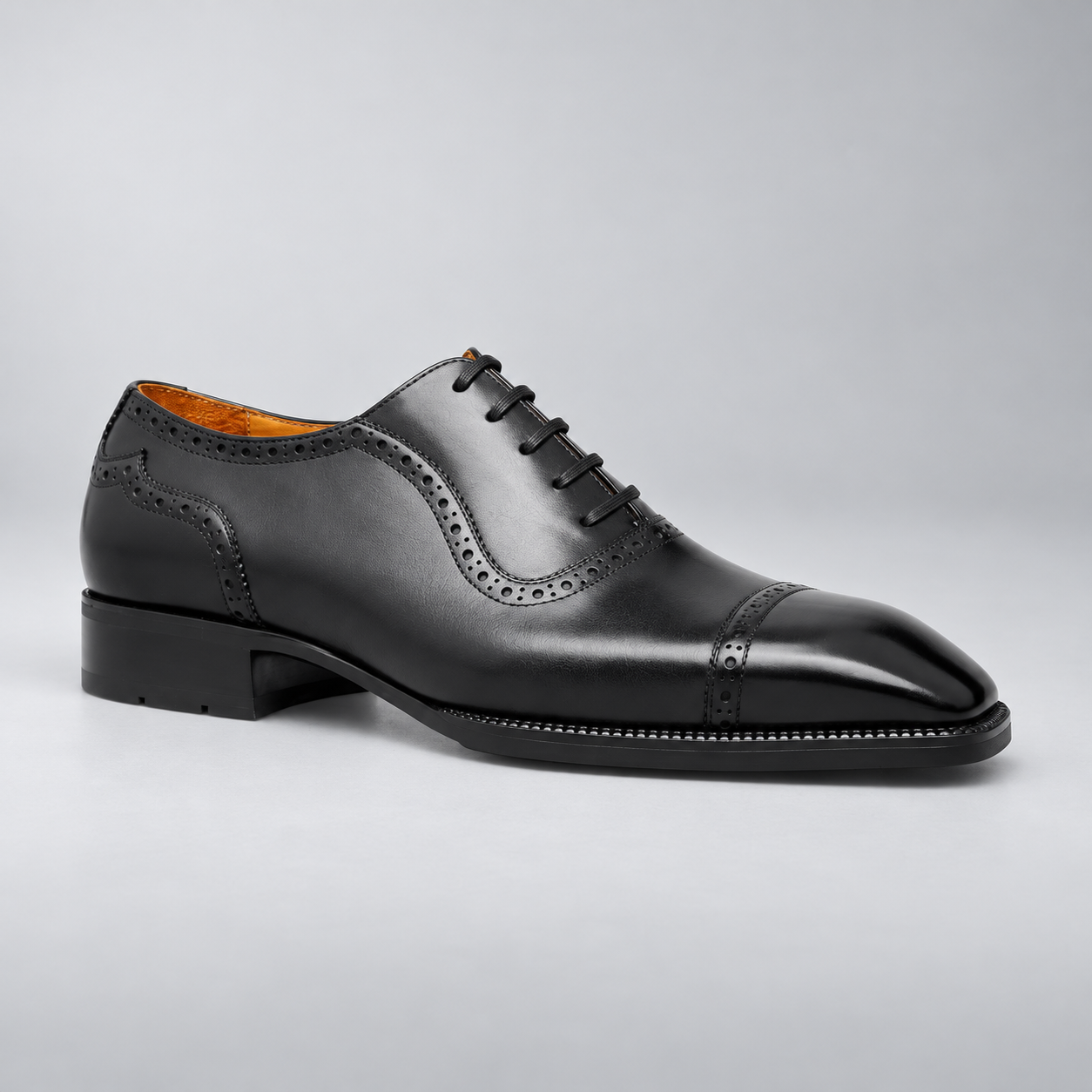 Full-Grain Leather Cap-Toe Dress Shoe