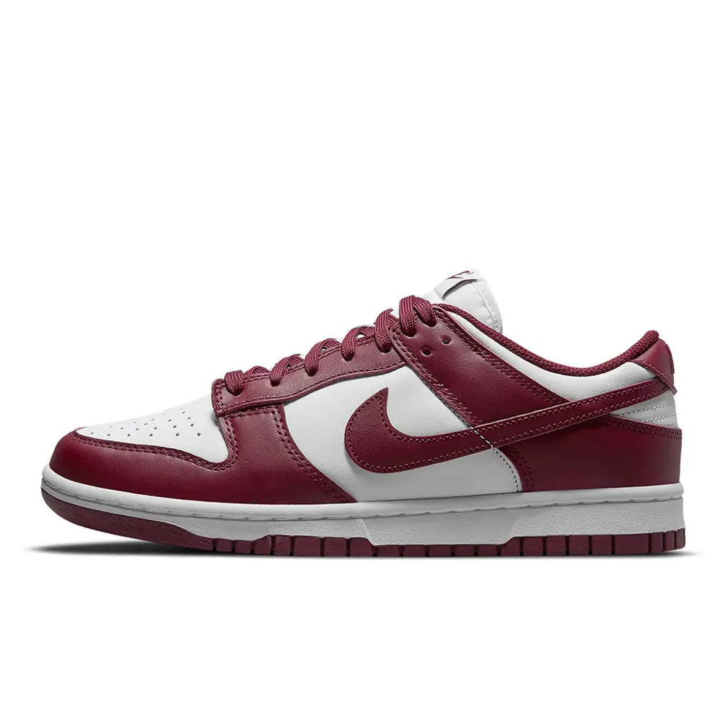 Dunk Low Bordeaux DD1503-108 Burgundy White — Lateral side view
