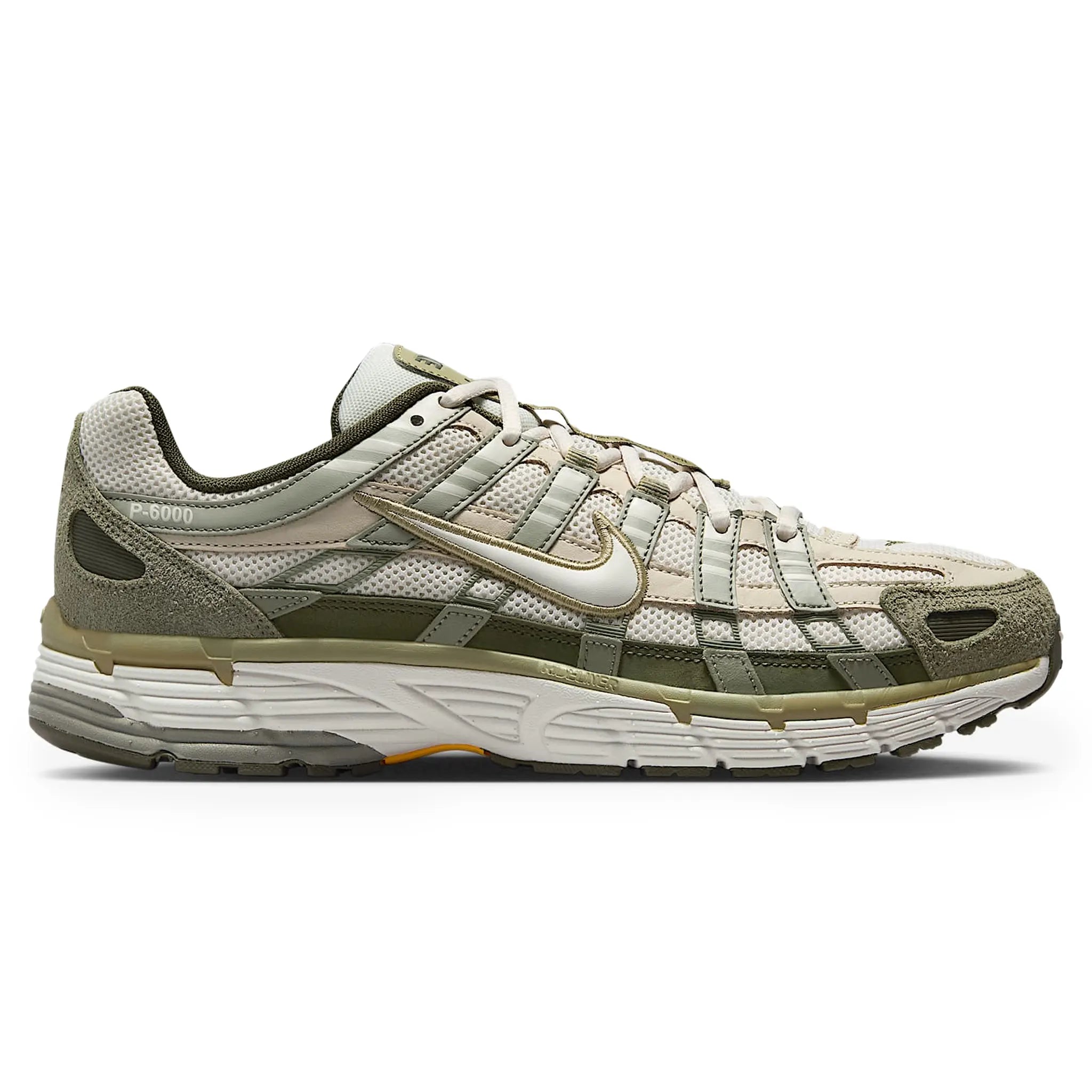 P6000 Olive Grey Retro Sneakers — Side view