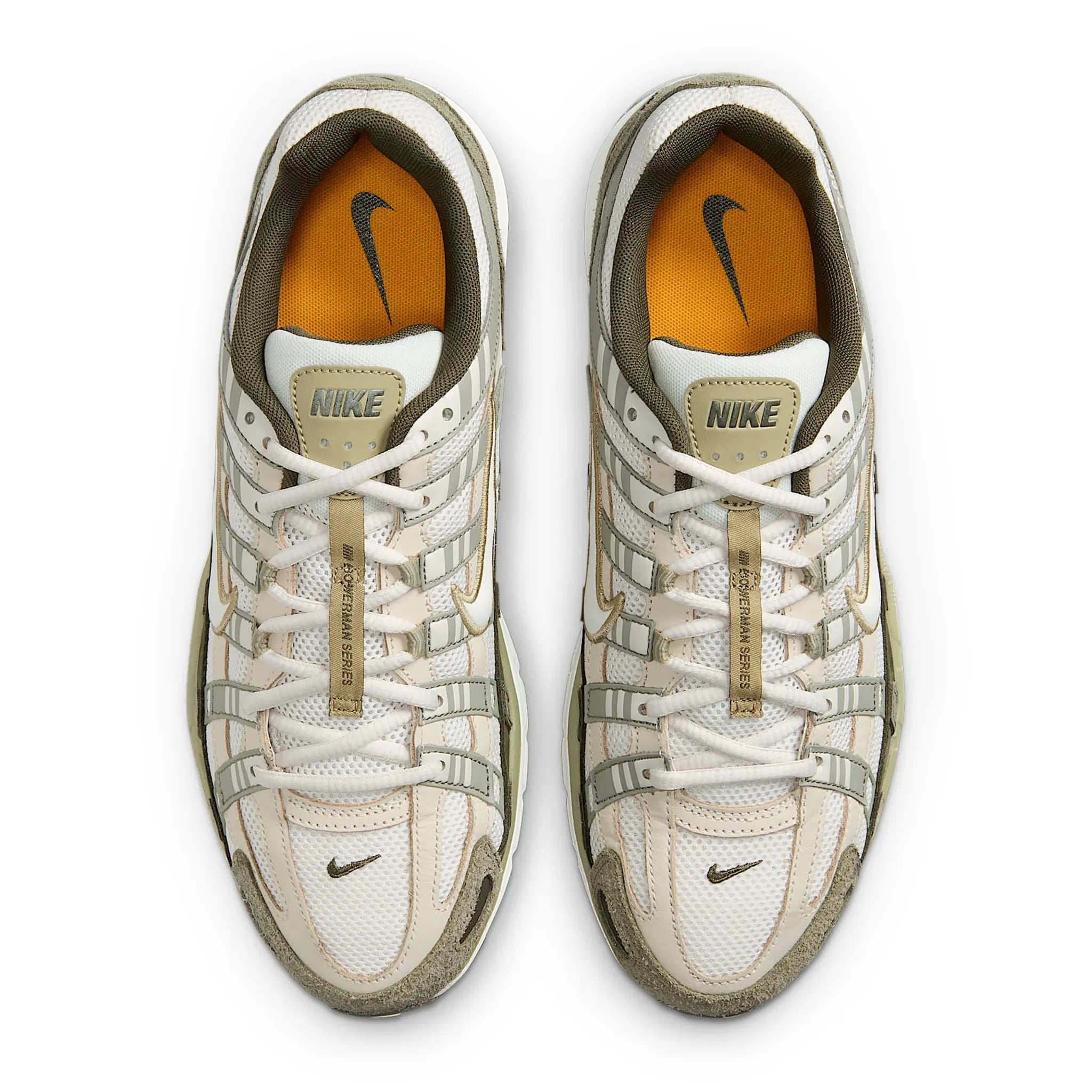 P6000 Olive Grey Retro Sneakers — Top view