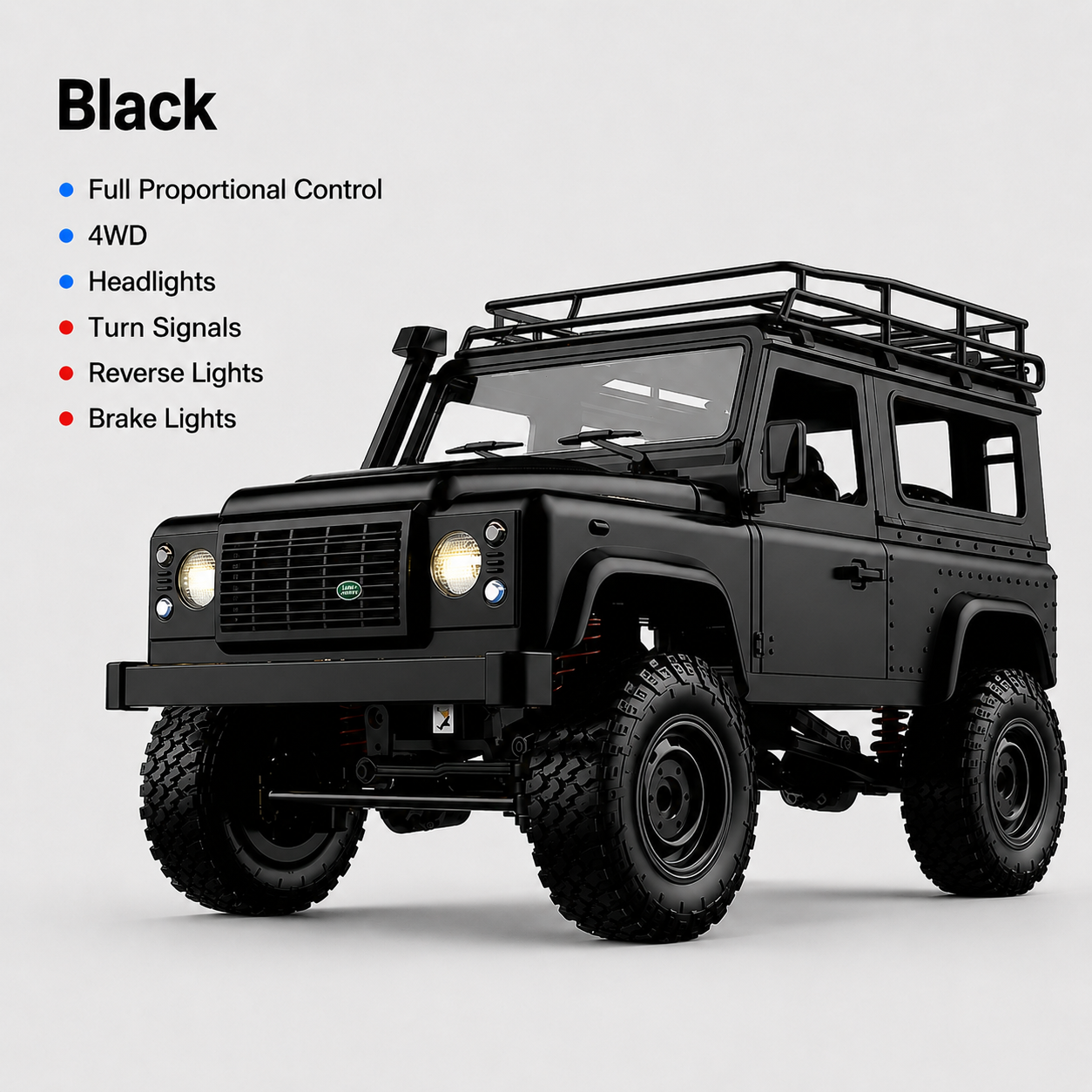 1:12 Land Rover Defender 90 4WD RC Rock Crawler – Full Proportional Off-Road Remote Control SUV with Water-Resistant Design