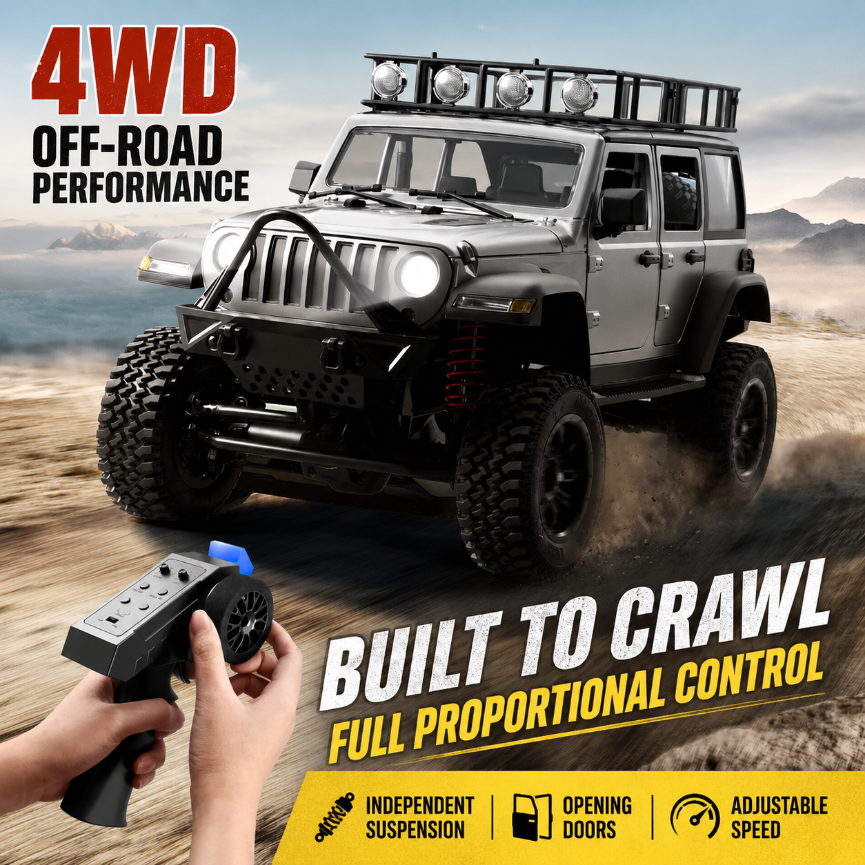 Jeep Wrangler 1:12 4WD Proportional RC Crawler