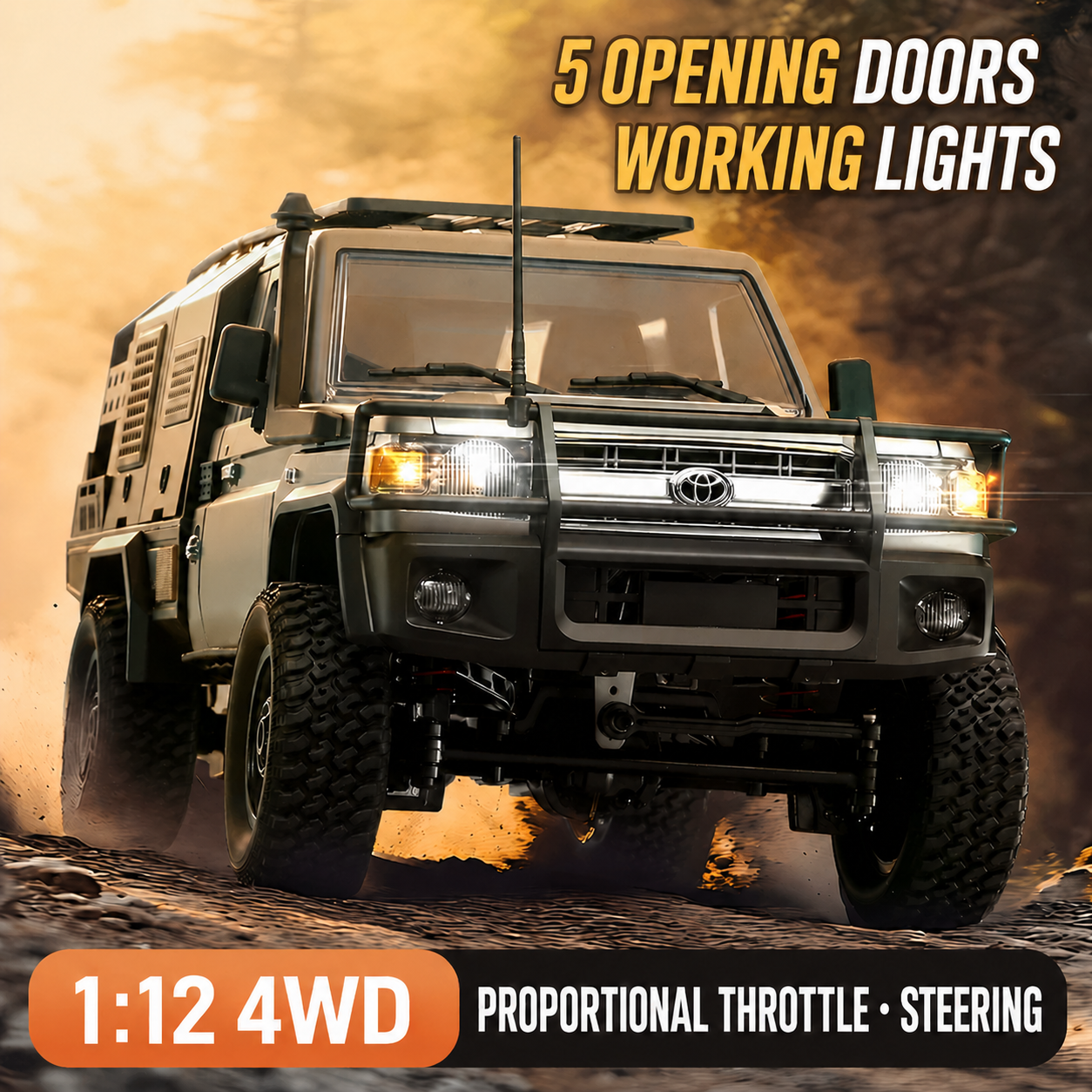 Toyota Land Cruiser 79 1:12 Scale 4WD RC Crawler Pickup Truck
