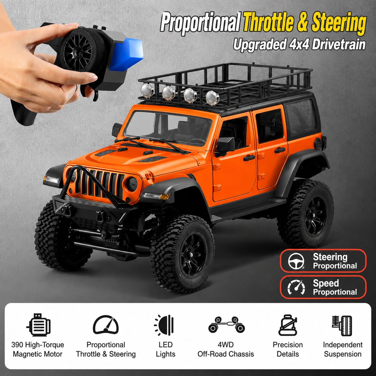 Jeep Wrangler 1:12 4WD Proportional RC Crawler