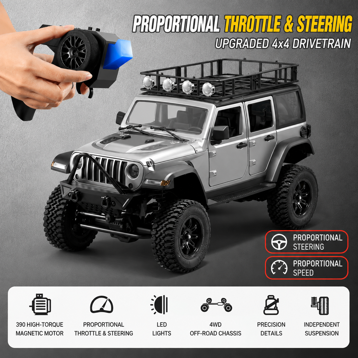 Jeep Wrangler 1:12 4WD Proportional RC Crawler