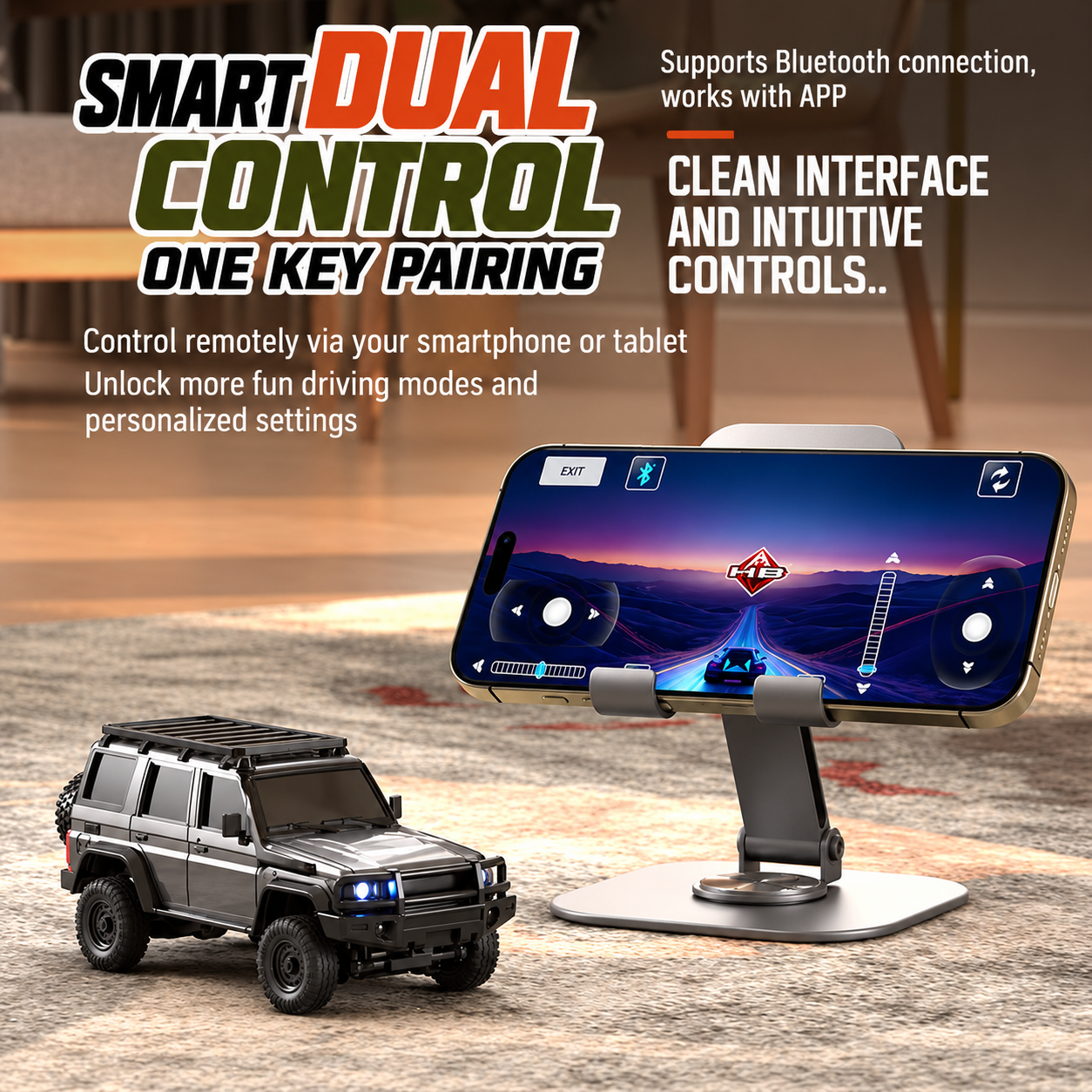 Professional 1:43 Scale 4WD Full-Proportional RC Rock Crawler – Mini Desktop Electric Off-Road Remote Control Car Toy for Boys