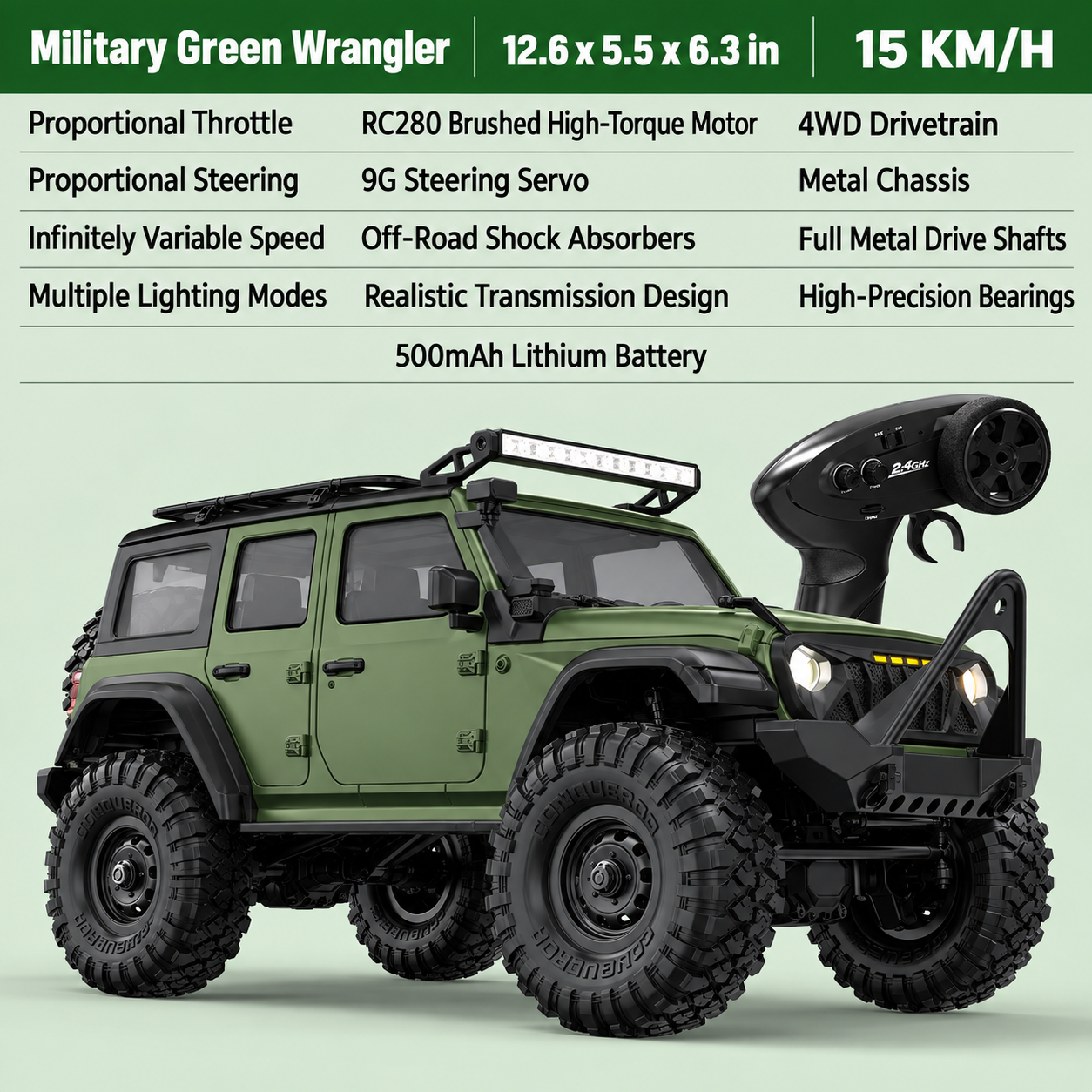 4WD RC Defender/Bronco Off-Road Rock Crawler – Professional RC Car Model Toy for Boys & Adults