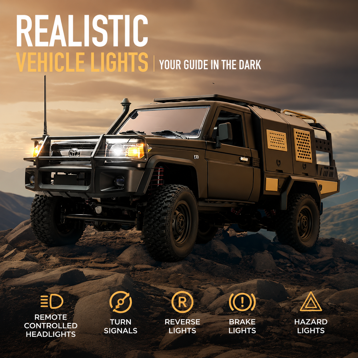 Toyota Land Cruiser 79 1:12 Scale 4WD RC Crawler Pickup Truck