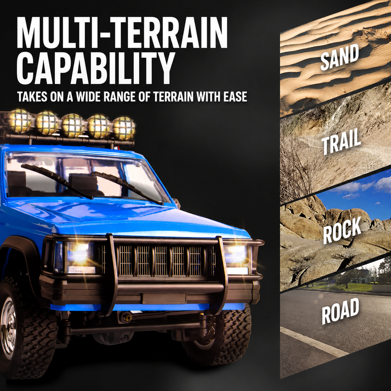 1:12 Scale Jeep Cherokee 4WD RC Rock Crawler – 2.4GHz RTR Off-Road Trail Truck