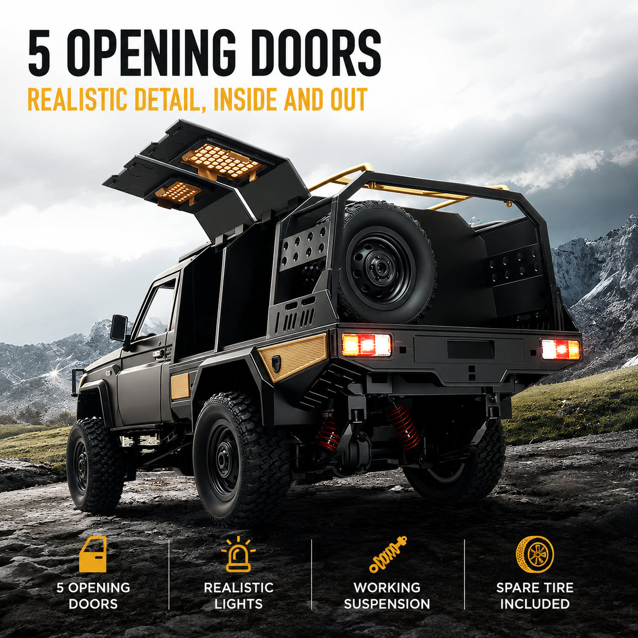 Toyota Land Cruiser 79 1:12 Scale 4WD RC Crawler Pickup Truck