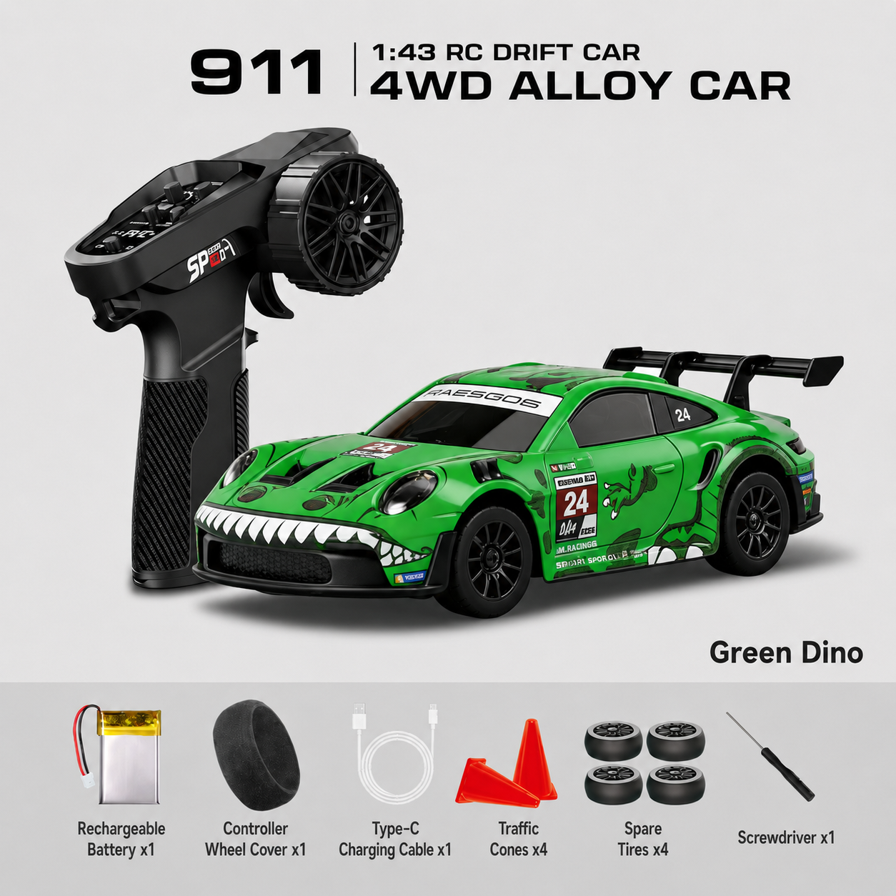 1:43 Scale Nissan GT-R & Porsche 911 4WD Full-Proportional RC Drift Cars