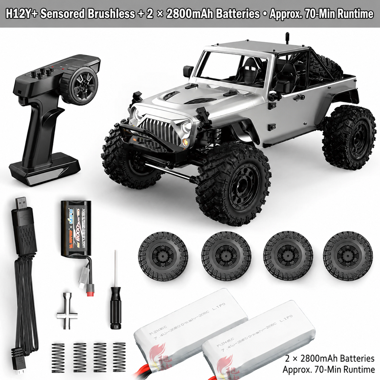 H12Y+ Sensored Brushless 4WD Full-Proportional RC Rock Crawler