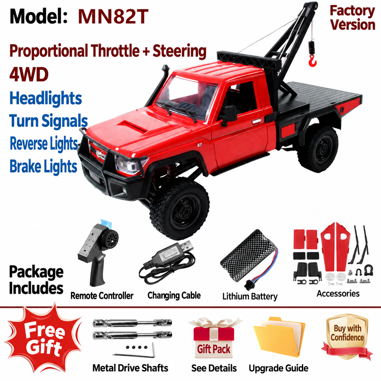MN82 RC Upgrade Parts for Tank 300 / Wrangler 1:28 4WD Off-Road Rock Crawler