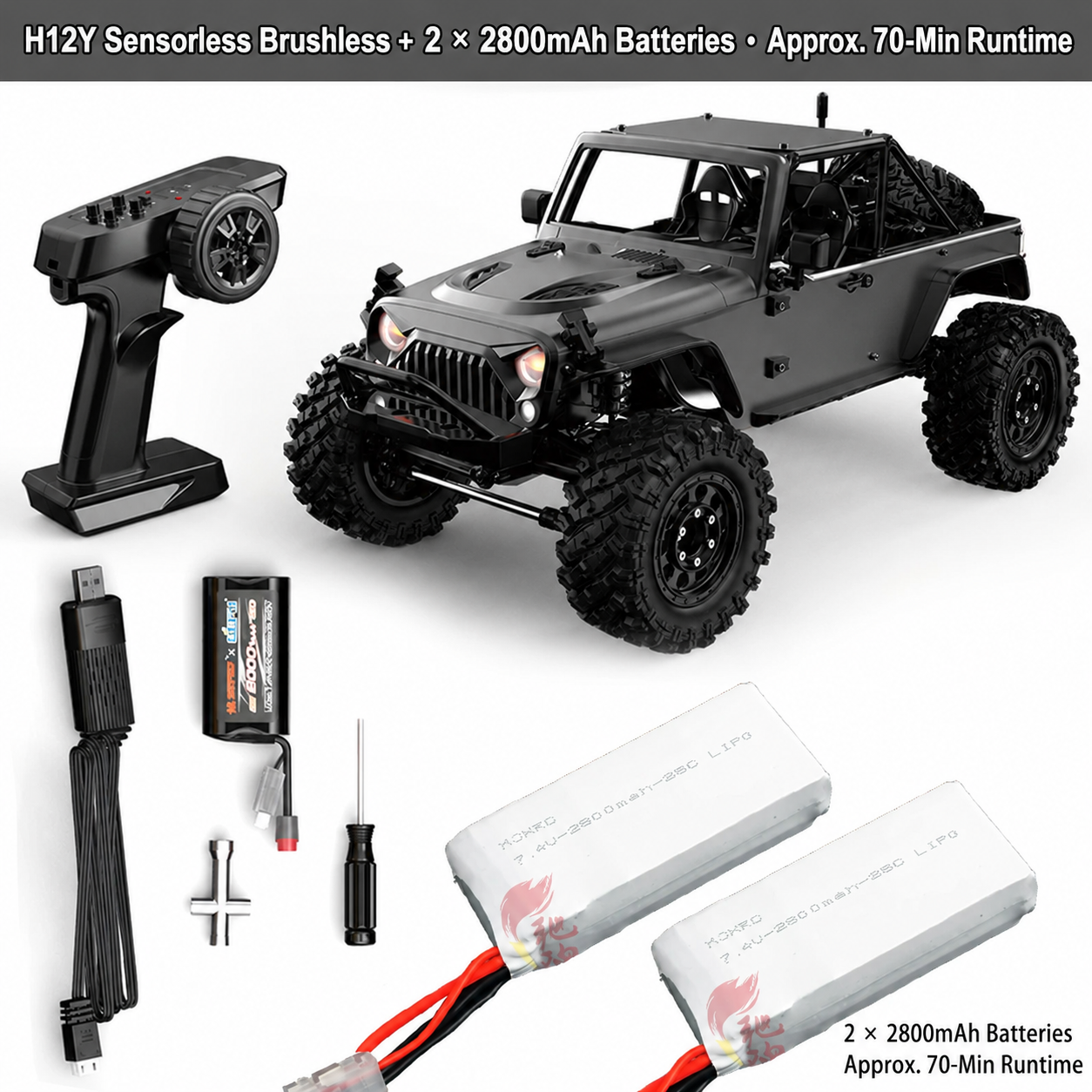 H12Y+ Sensored Brushless 4WD Full-Proportional RC Rock Crawler