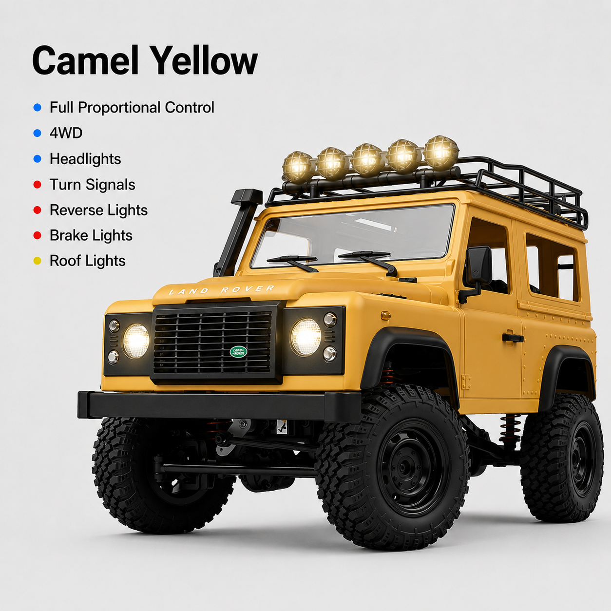 1:12 Land Rover Defender 90 4WD RC Rock Crawler – Full Proportional Off-Road Remote Control SUV with Water-Resistant Design