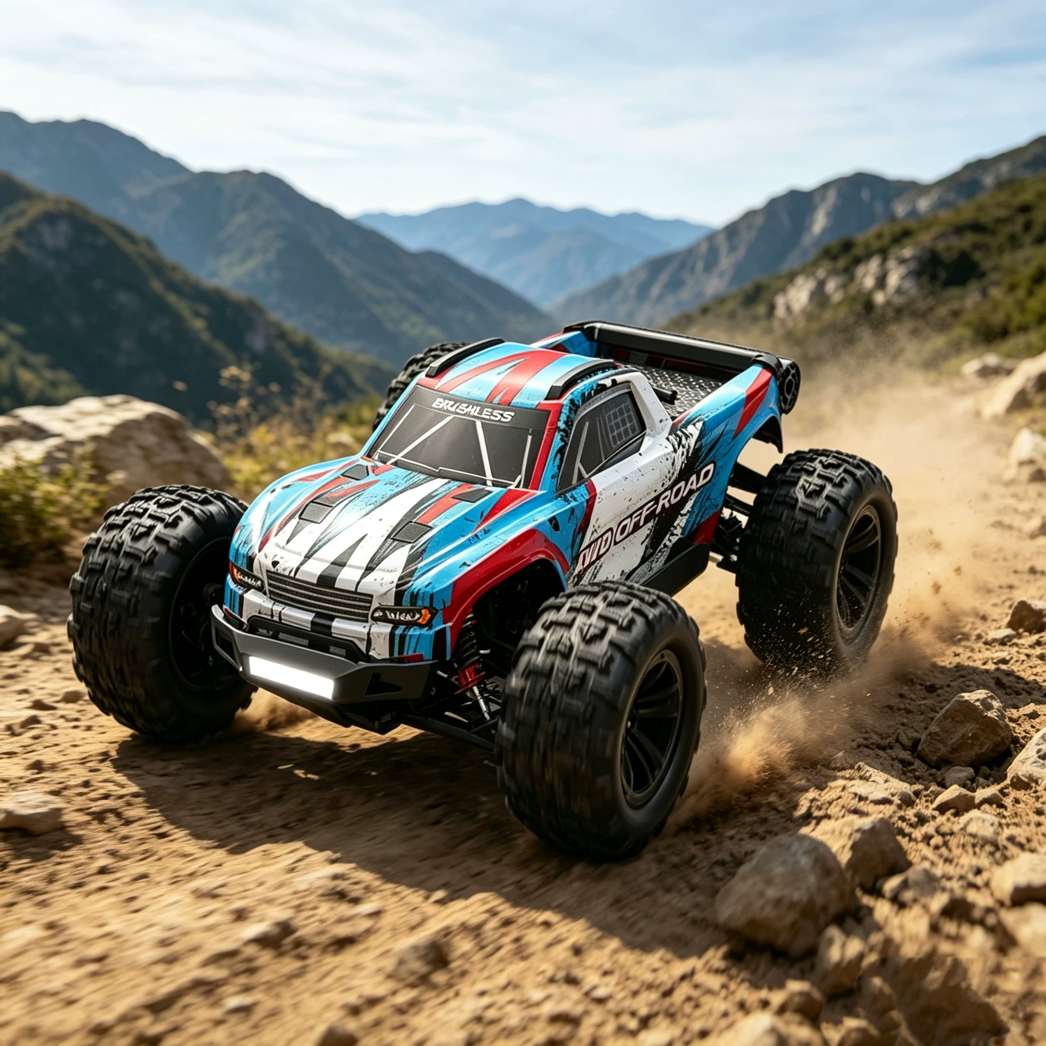 1/16 High-Speed 4WD Brushless Off-Road RC Monster Truck with Oil-Filled Shocks