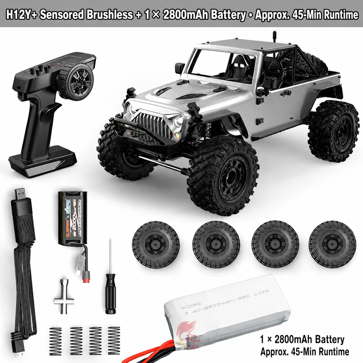 H12Y+ Sensored Brushless 4WD Full-Proportional RC Rock Crawler
