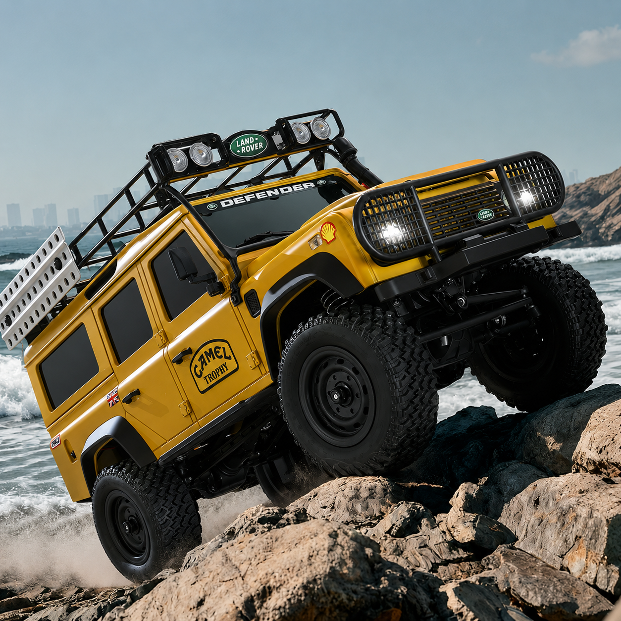 Land Rover Defender 4WD High-Power Full-Proportional RC Rock Crawler Off-Road Model Car