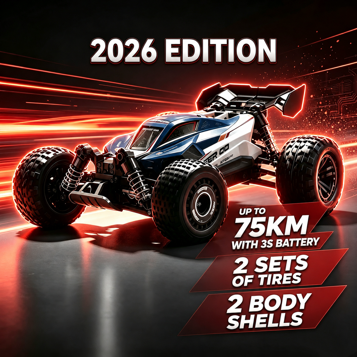1/16 High-Speed 4WD Brushless Off-Road RC Monster Truck with Oil-Filled Shocks