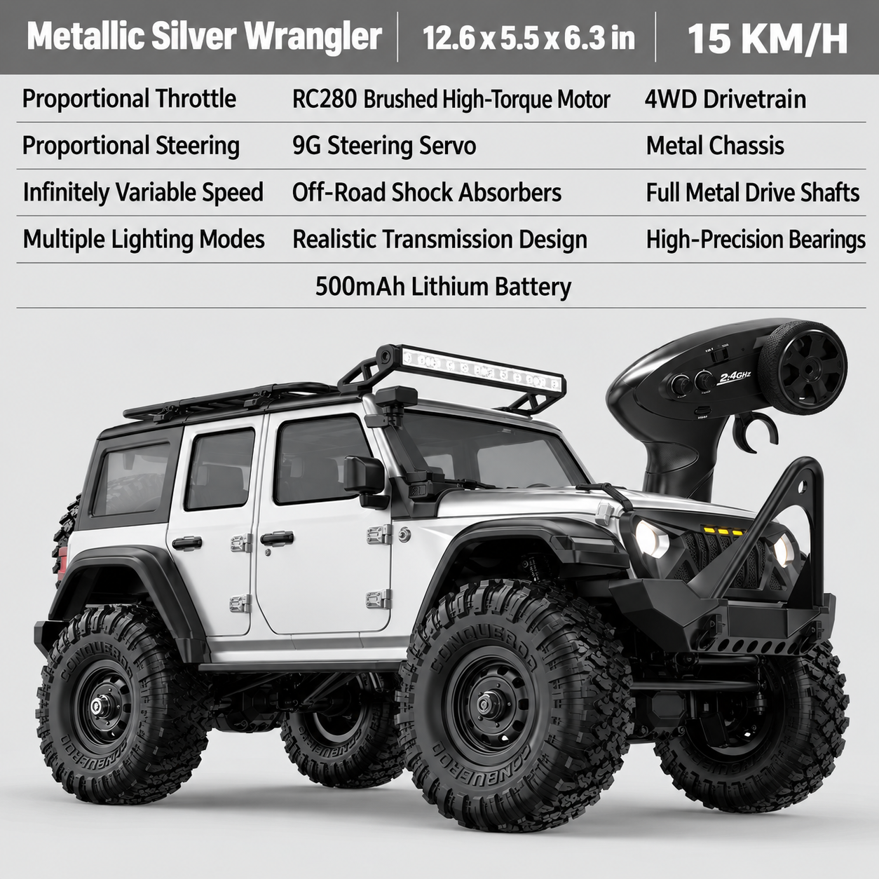 4WD RC Defender/Bronco Off-Road Rock Crawler – Professional RC Car Model Toy for Boys & Adults