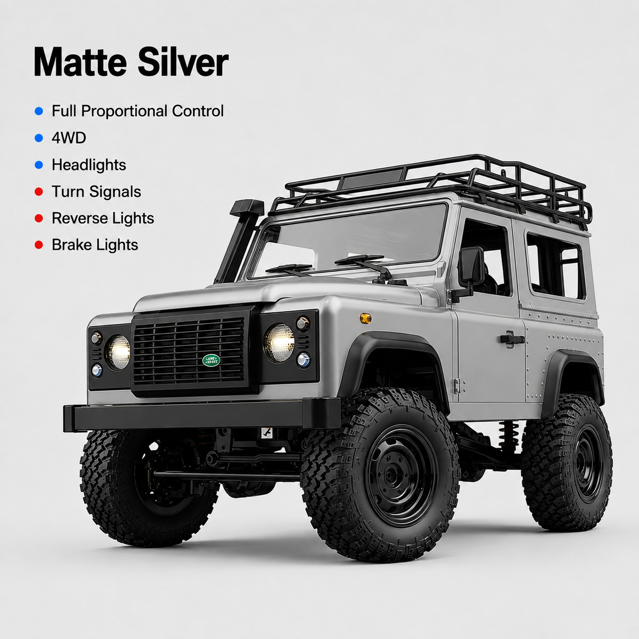 1:12 Land Rover Defender 90 4WD RC Rock Crawler – Full Proportional Off-Road Remote Control SUV with Water-Resistant Design