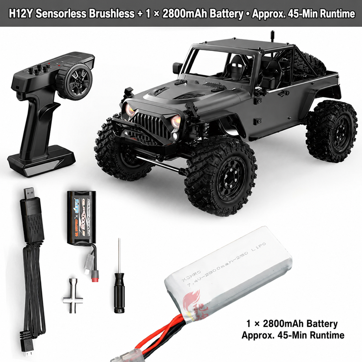 H12Y+ Sensored Brushless 4WD Full-Proportional RC Rock Crawler