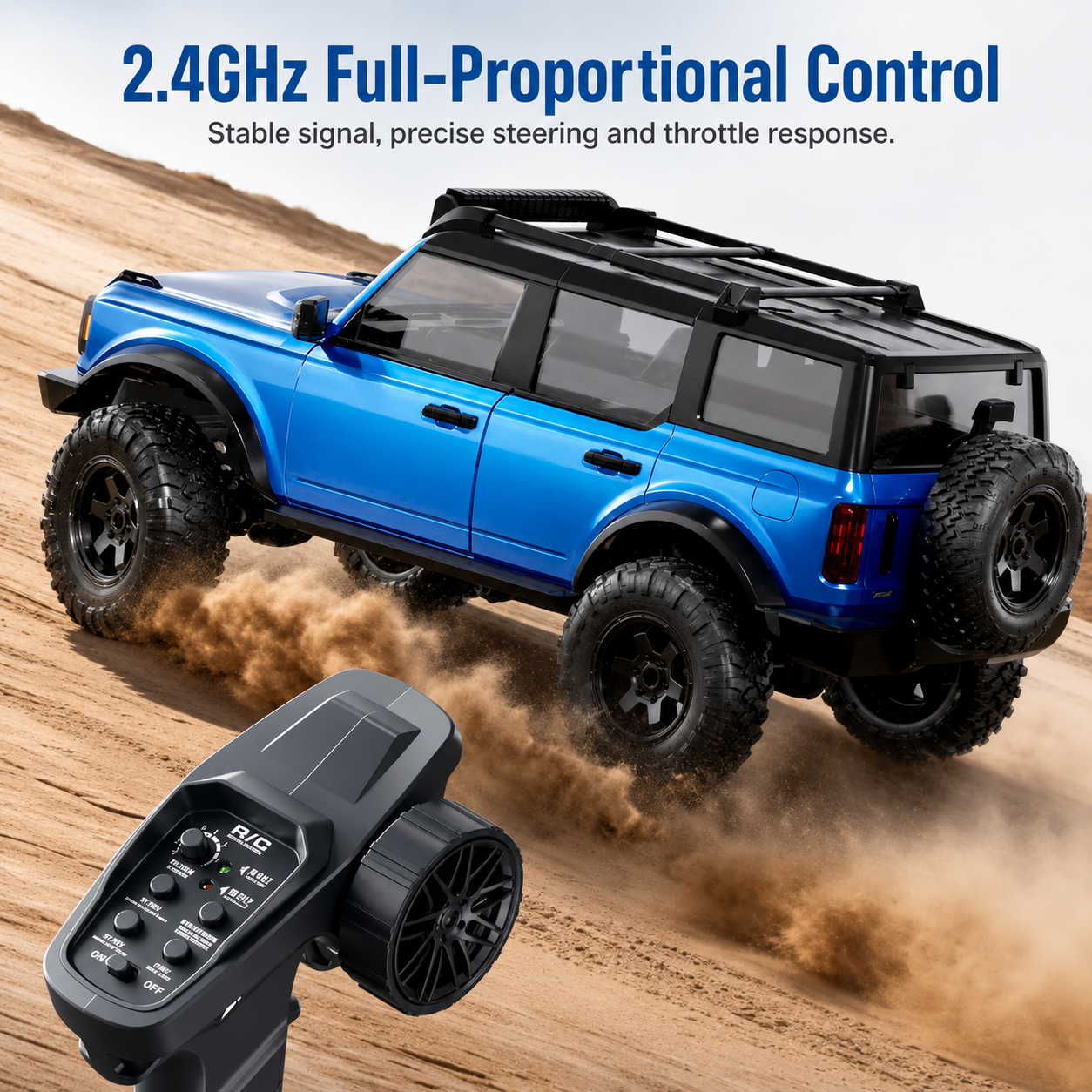 1:12 Ford Bronco Raptor 4-Door Full Proportional 4WD RC Crawler