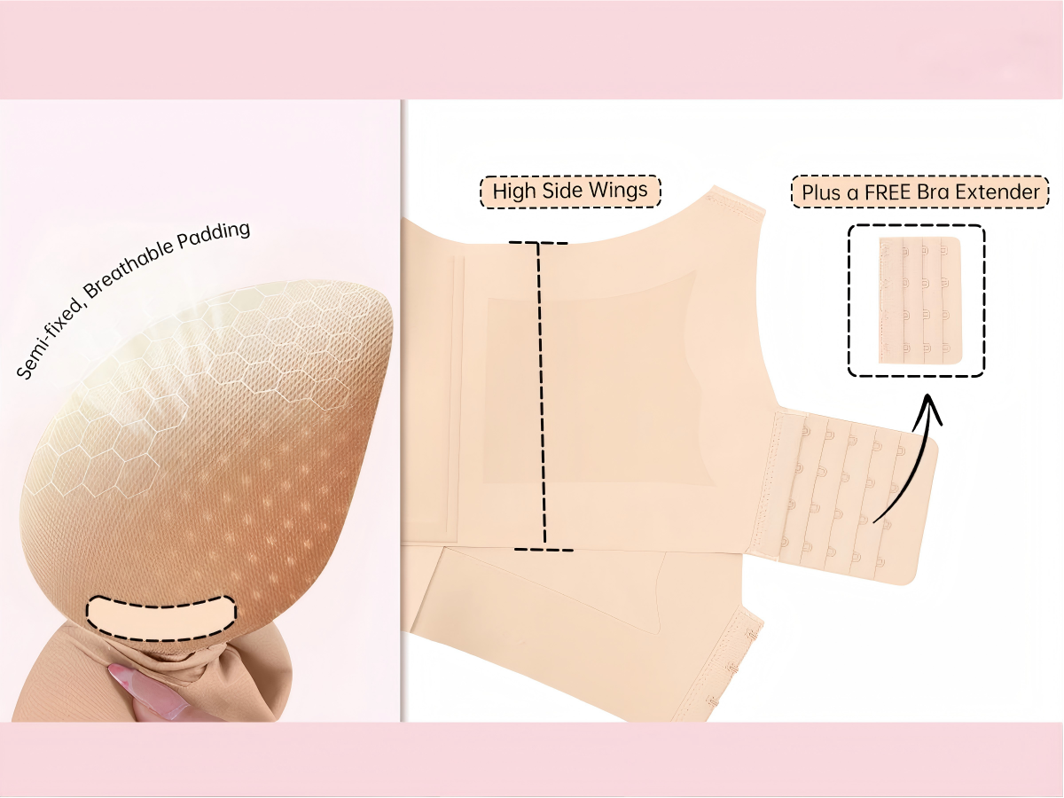 Vertvie｜GRACE Classic T-Shirt Bra, Jelly Bras, Wireless Full Coverage for All Day Comfort