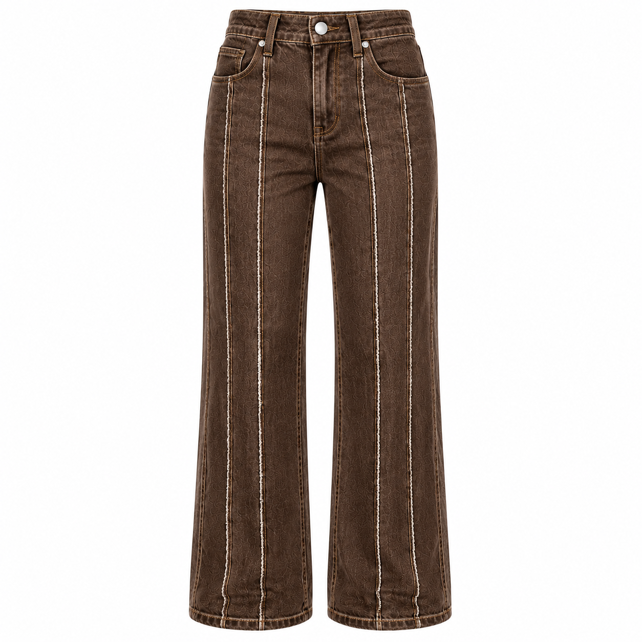 Washed Stretch Mid-Rise Straight-Leg Jeans