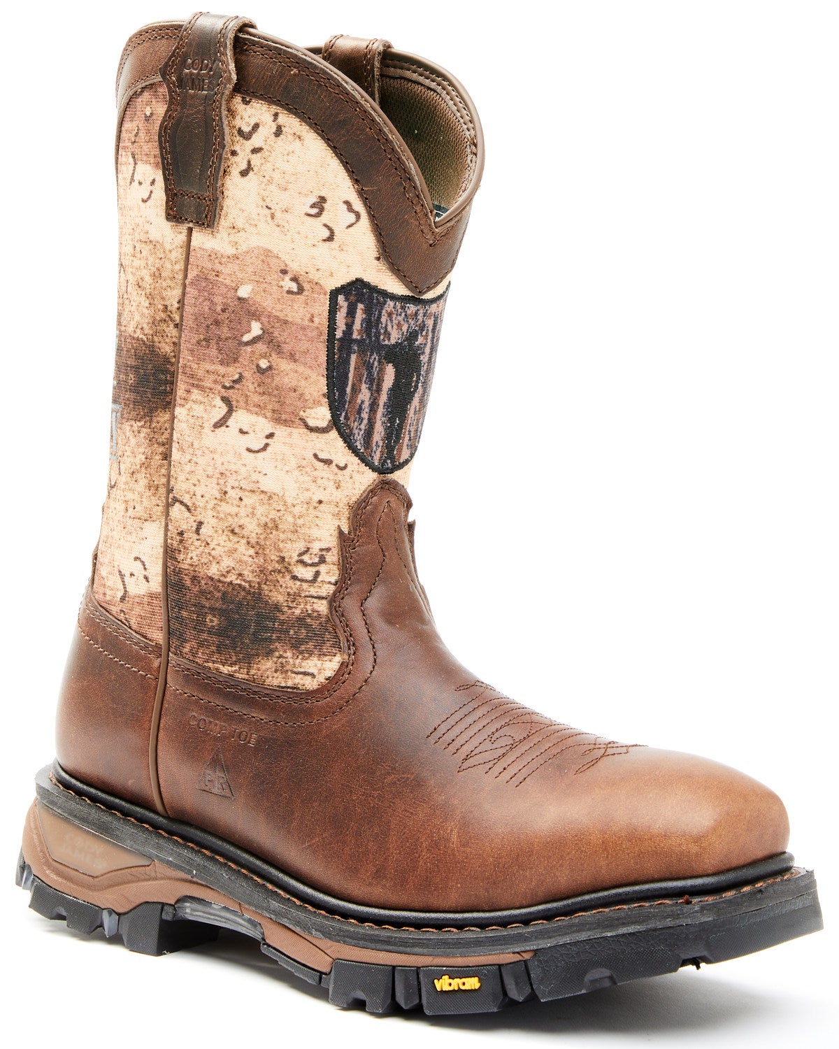 Cody James Men's 11" Camo Flag Decimator Work Boot - Composite Toe - Brown