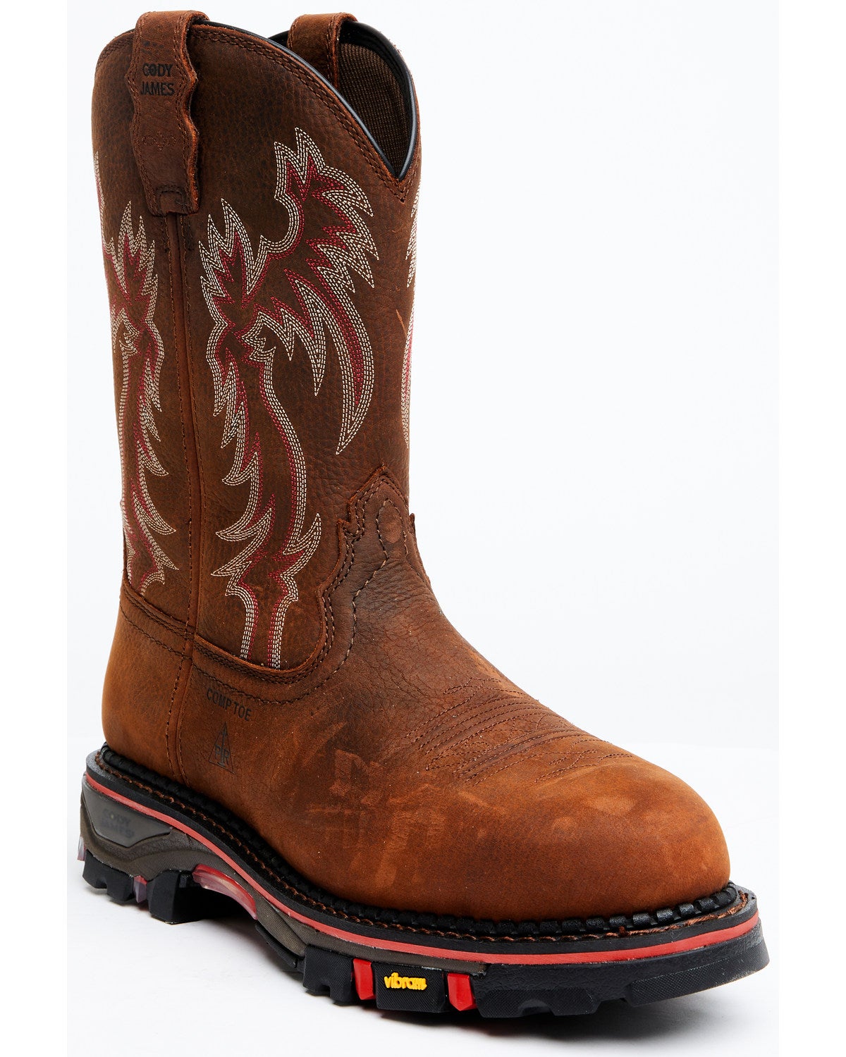 Cody James Men's 11" Decimator Dirty Dog Pull On Work Boots - Composite Toe - Brown