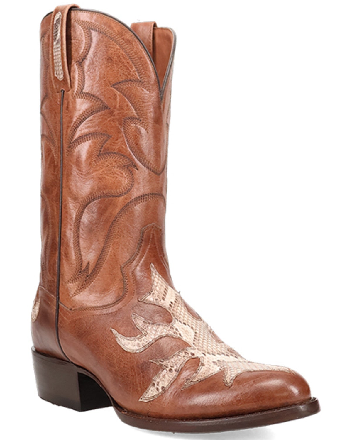 Dan Post Men's Exotic Snake Western Boots - Round Toe - Natural