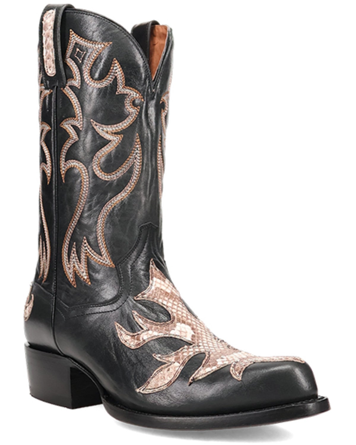 Dan Post Men's Exotic Snake Western Boots - Round Toe - Black