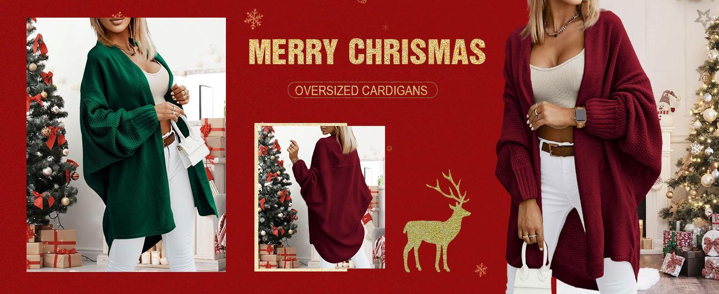 Imily Bela Oversized Cardigans for Women Fall Trendy Open Front Batwing Sleeve Long Cardigan Sweaters