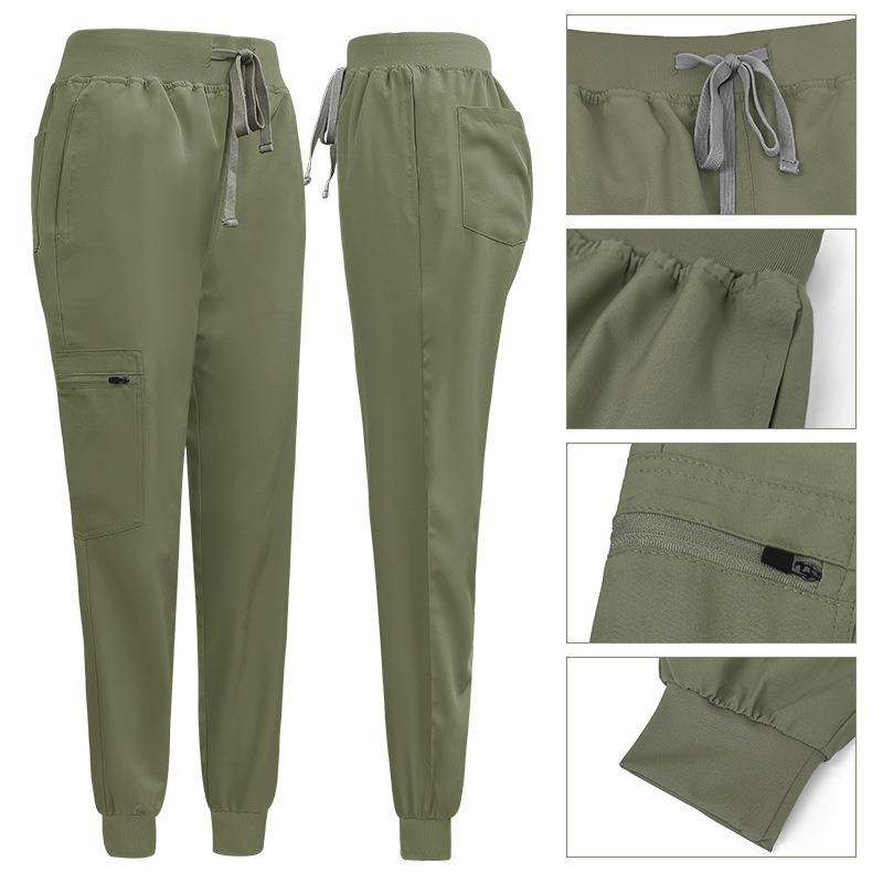 Women's Medical Scrubs Set, Anti-Pilling Lightweight Breathable Multi-Pocket Top & Side Pocket Jogger Pants for Hospital, Clinic & Spa Use Uniforms