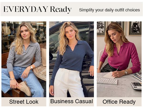 Arach&Cloz Women’s Wool Blend Polo Shirts Spring Sweaters Business Casual Outfits SummerVibes 2026