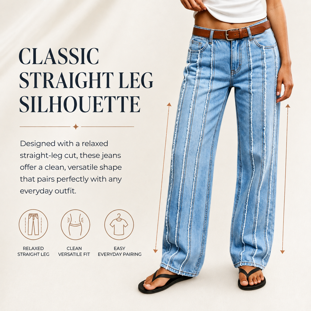 Washed Stretch Mid-Rise Straight-Leg Jeans