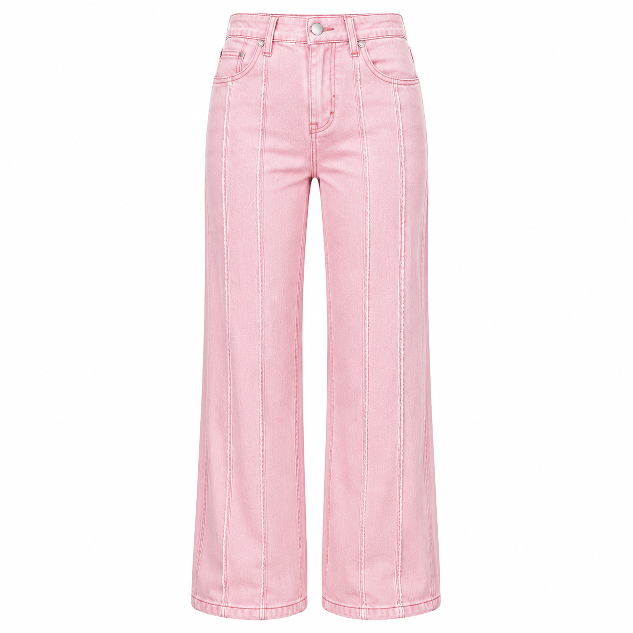 Washed Stretch Mid-Rise Straight-Leg Jeans