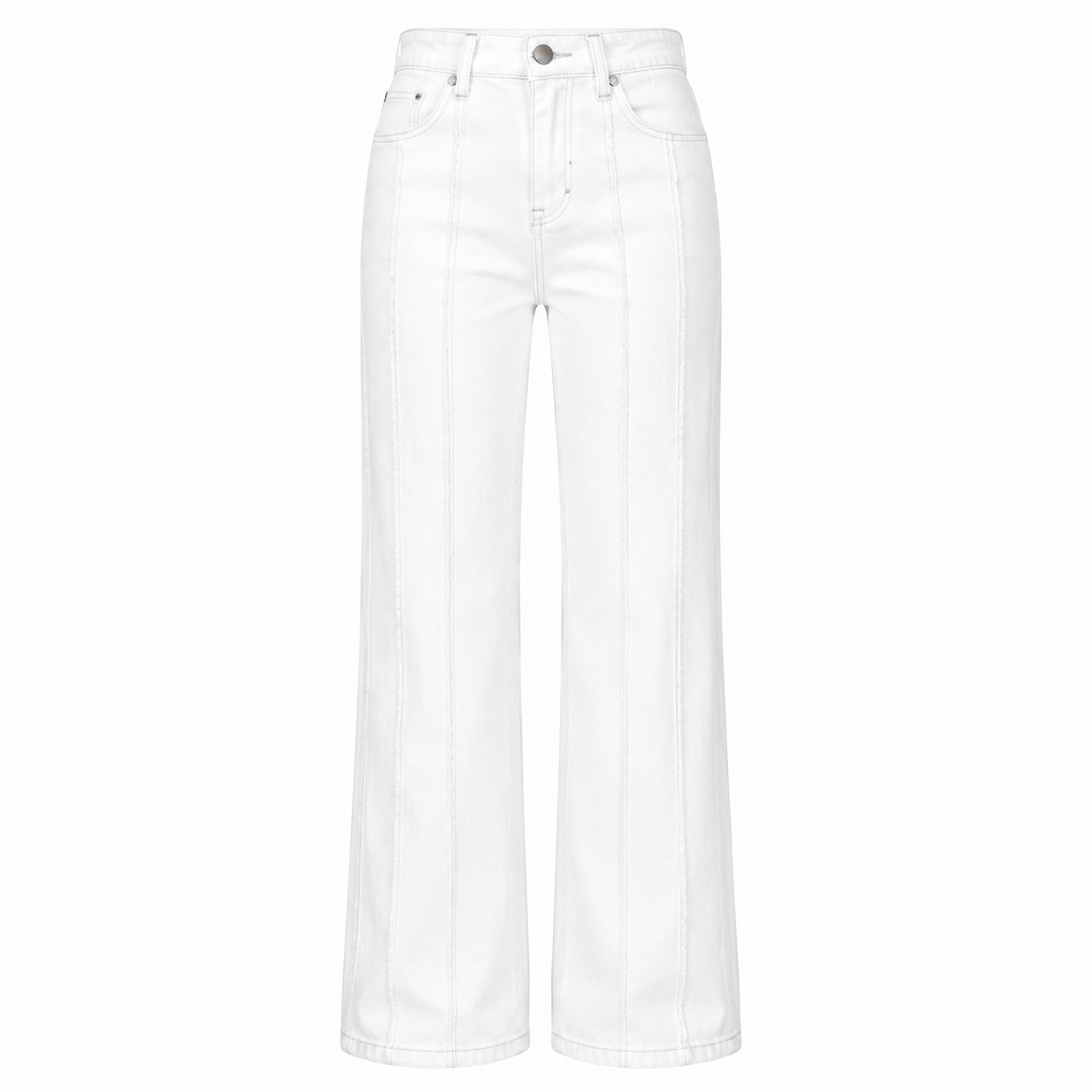 Washed Stretch Mid-Rise Straight-Leg Jeans