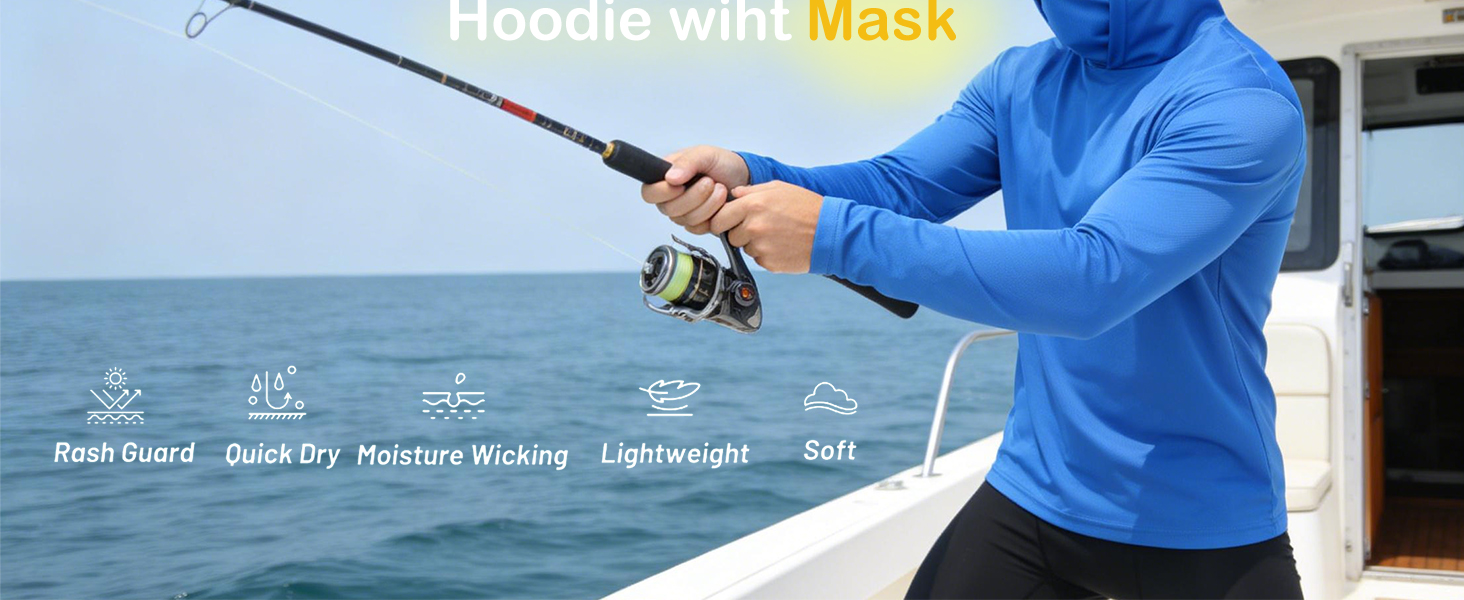 Men&amp;amp;#39;s Hooded Fishing Shirts with Mask