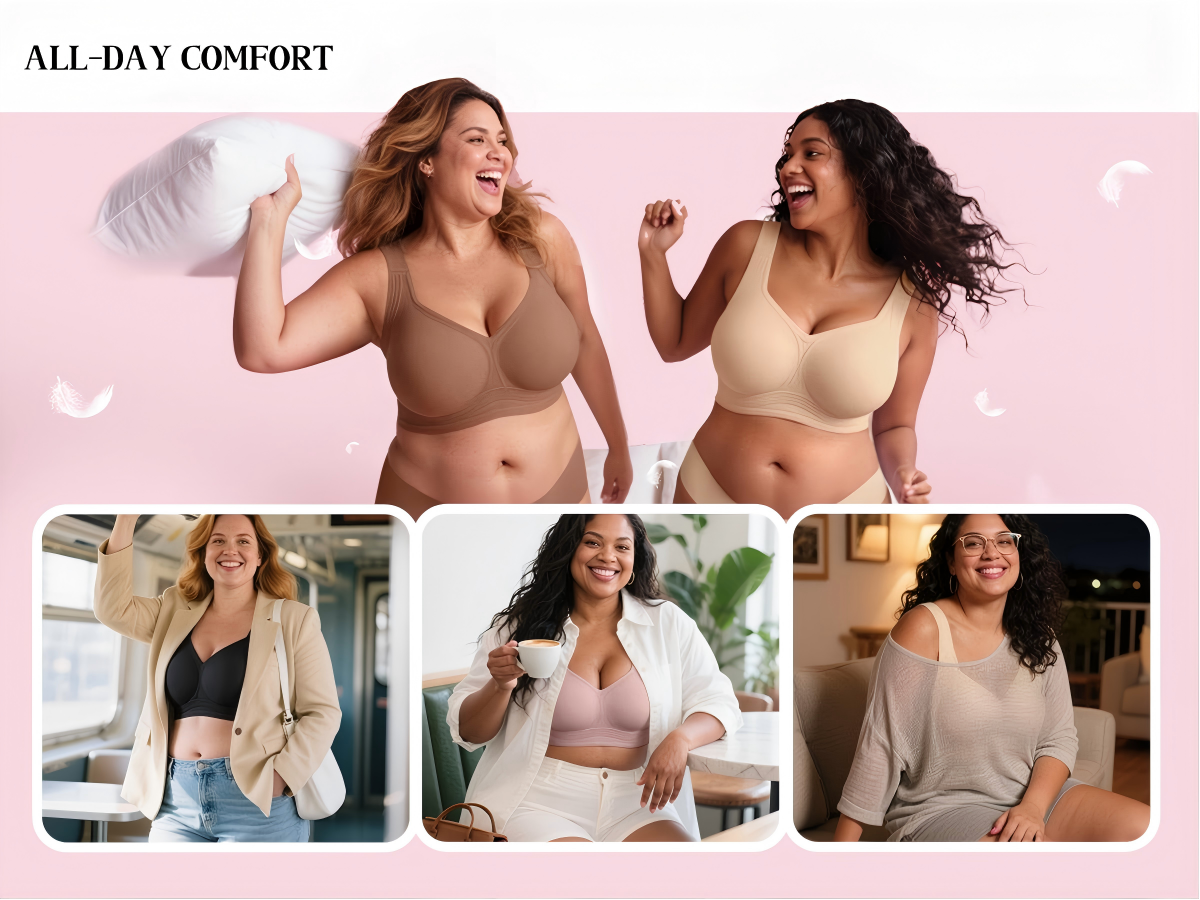 Vertvie｜GRACE Classic T-Shirt Bra, Jelly Bras, Wireless Full Coverage for All Day Comfort